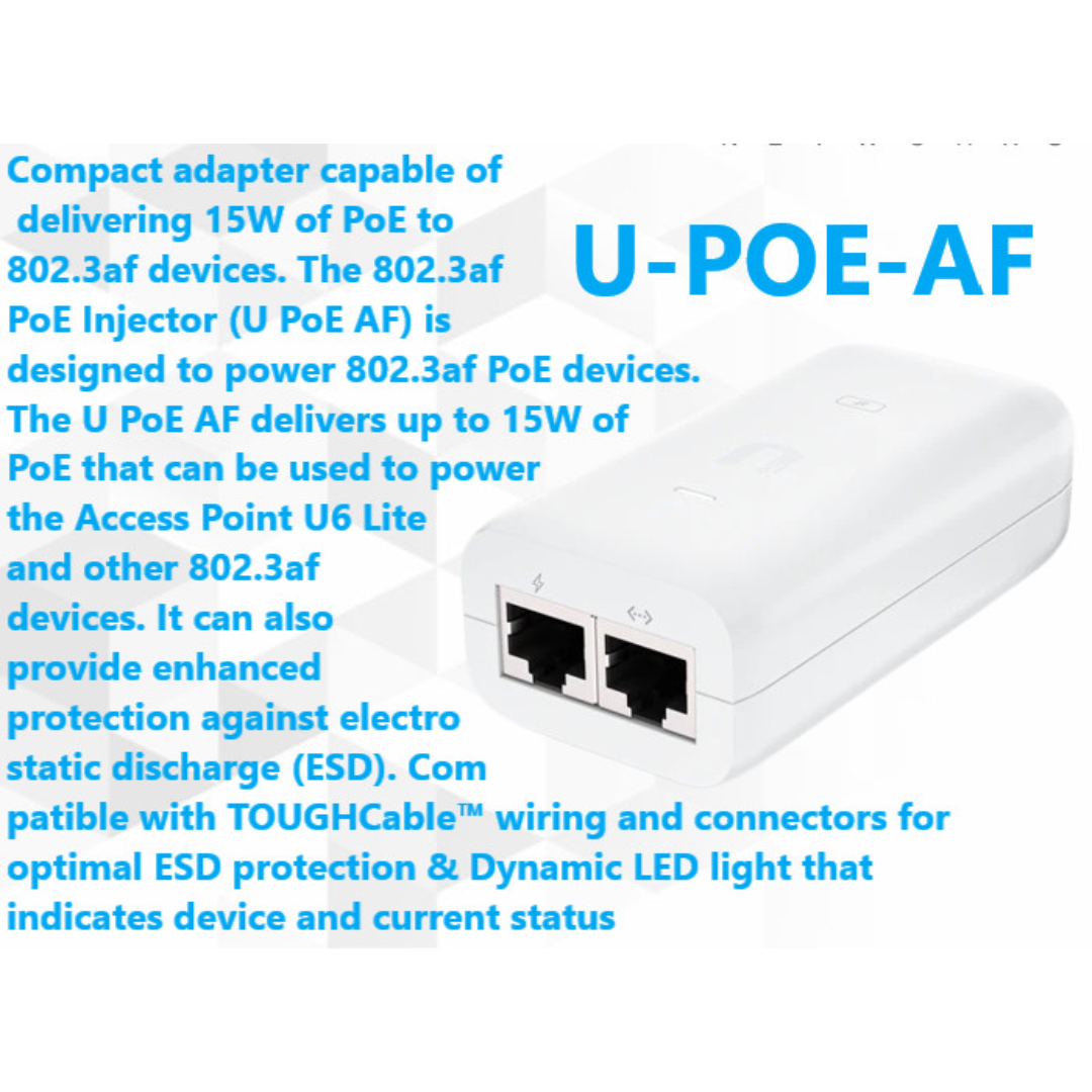 Ubiquiti U-POE-AF UniFi 802.3AF PoE Injector