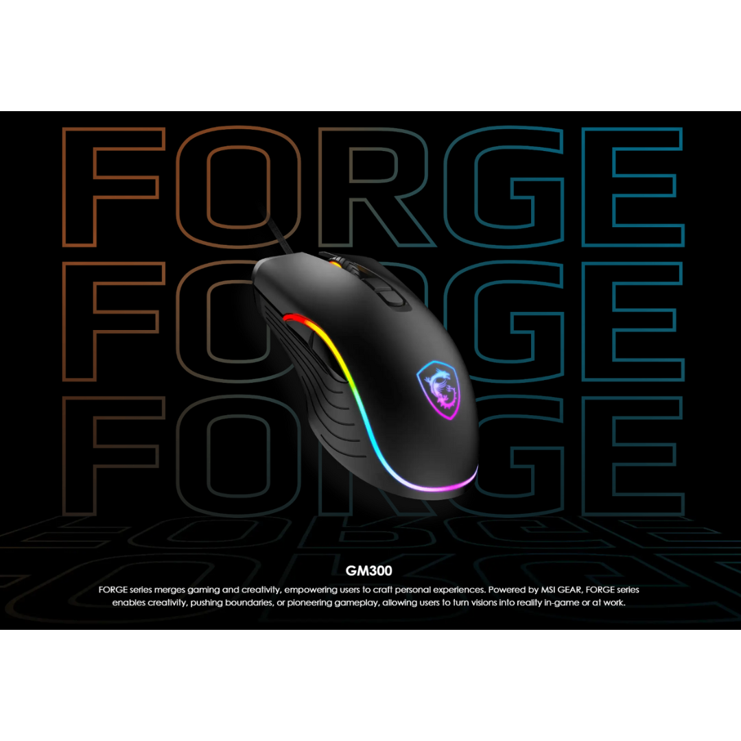 MSI Forge GM300 RGB Black Mouse S12-0402300-HH9