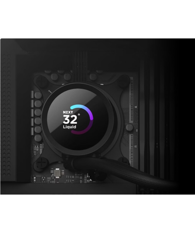 NZXT Kraken 240 Black w/ Monitoring LCD Liquid Cooler RL-KN240-B1 –  DynaQuest PC