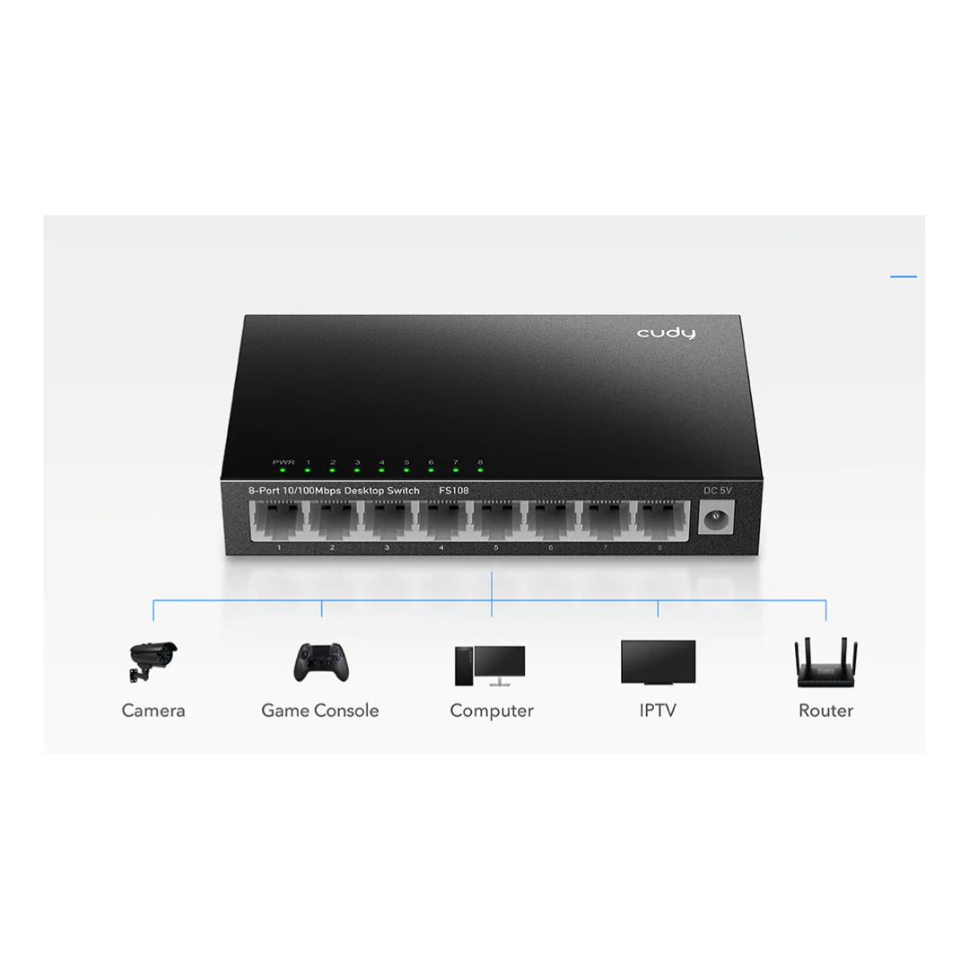 Cudy FS108 8-Port 10/100Mbps Desktop Switch