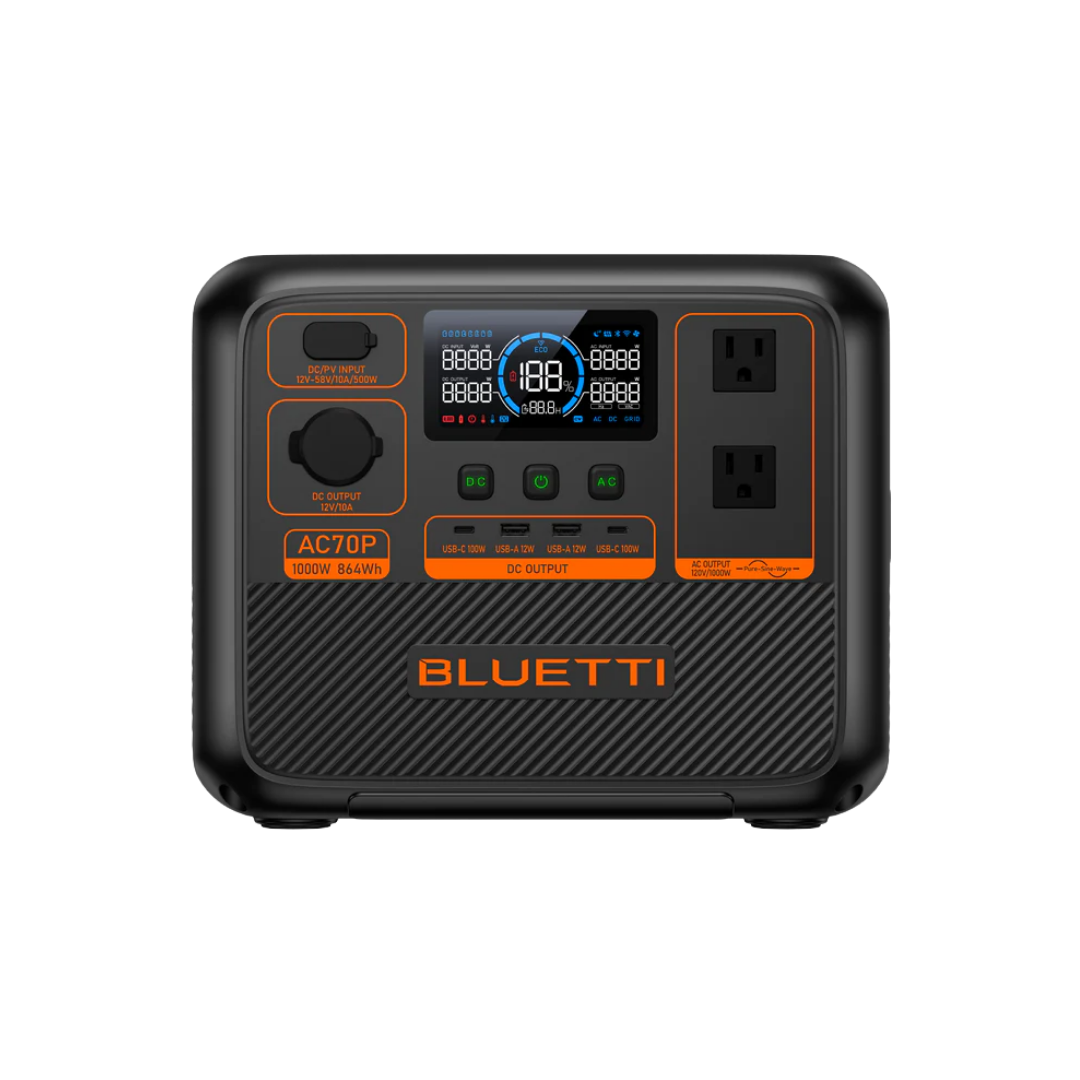 BLUETTI AC70P 1000W Portable Power Station 864Wh