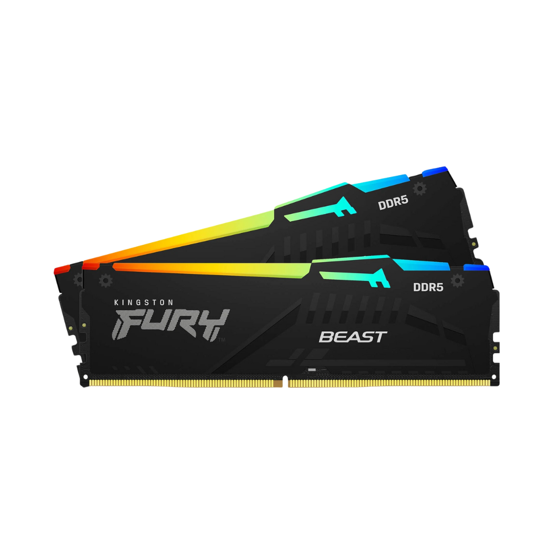 Kingston Fury Beast RGB 32GB (2x16GB) DDR5 6000MT/s CL40 KF560C40BBAK2-32 Desktop Memory
