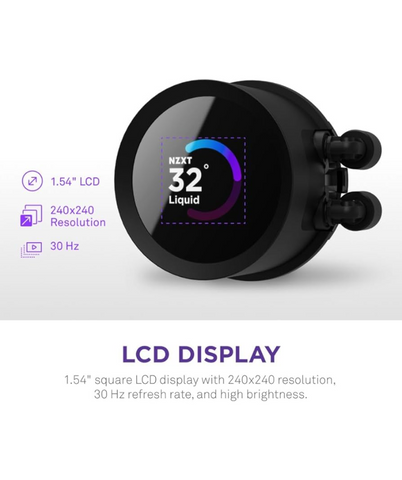 NZXT Kraken 280 Black w/ Monitoring LCD Liquid Cooler RL-KN280-B1