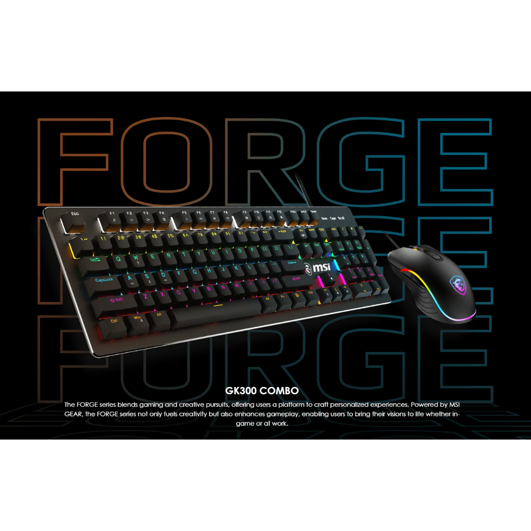 MSI Forge GK300 Combo Blue Mouse (GM300+GK300) S11-04US20H-HH9