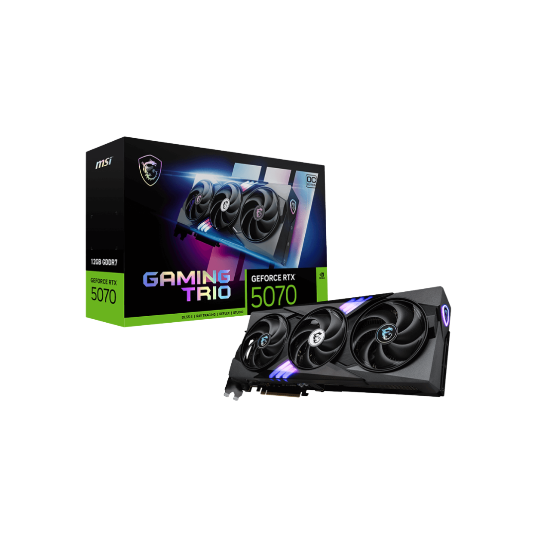 MSI RTX 5070 Gaming Trio OC 12GB GDDR7 Graphics Card – DynaQuest PC