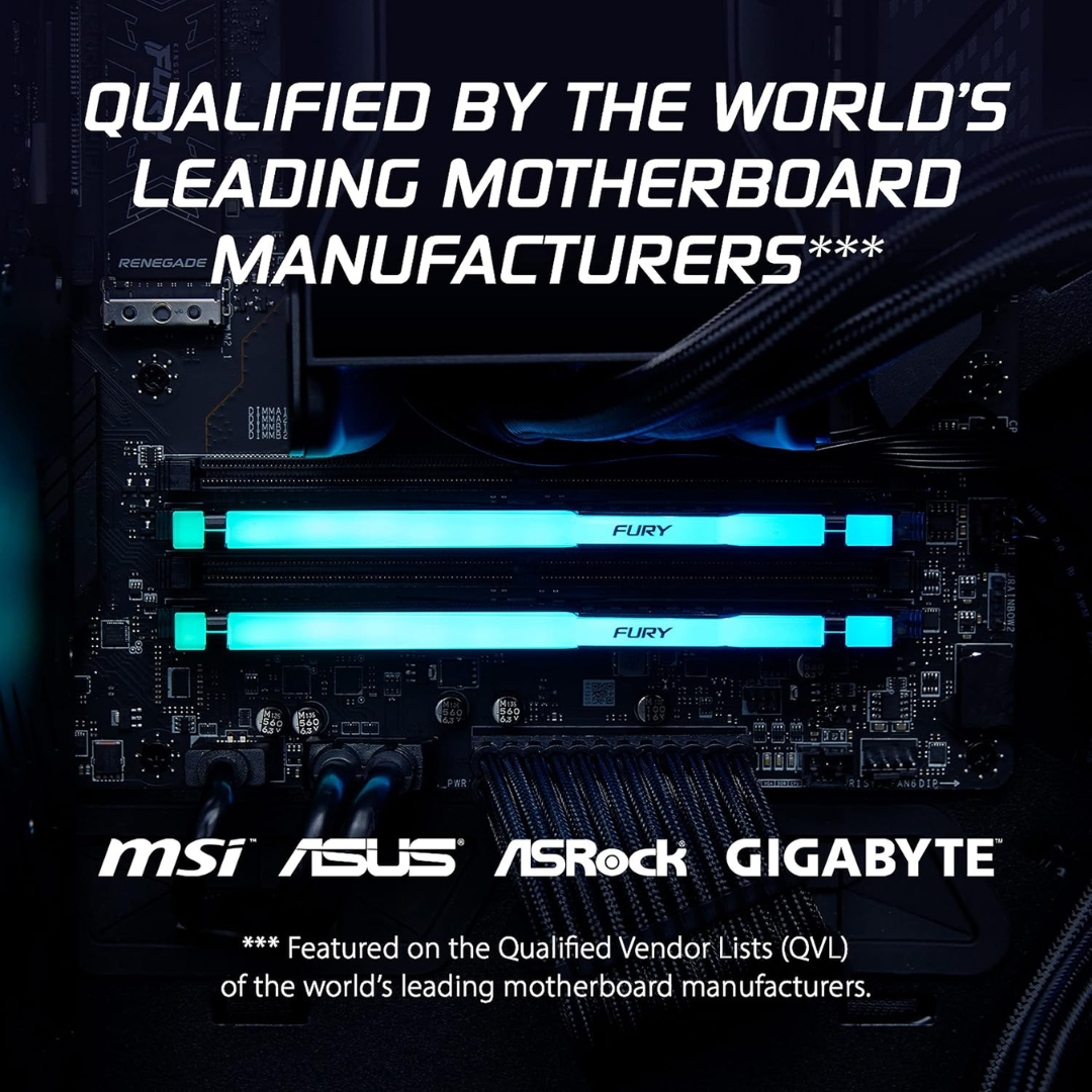 Kingston Fury Beast 64GB 32Gx2 DDR5 6000MTs KF560C36BBEAK2-64 Desktop Memory