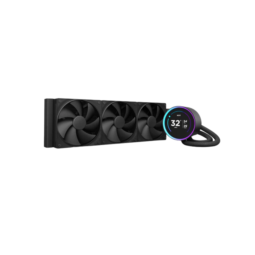 NZXT Kraken Elite 360 360mm Black AIO Liquid Cooler with IPS LCD & Static Pressure Fans RL-KN36E-B2)