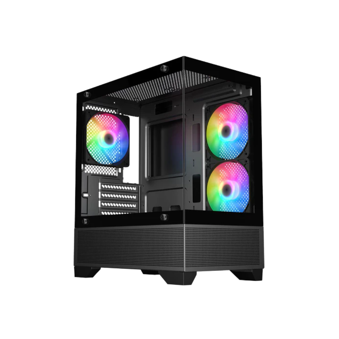 Trendsonic Eris TG Front & Side Panel Micro ATX Case w/ 3*120mm Fan