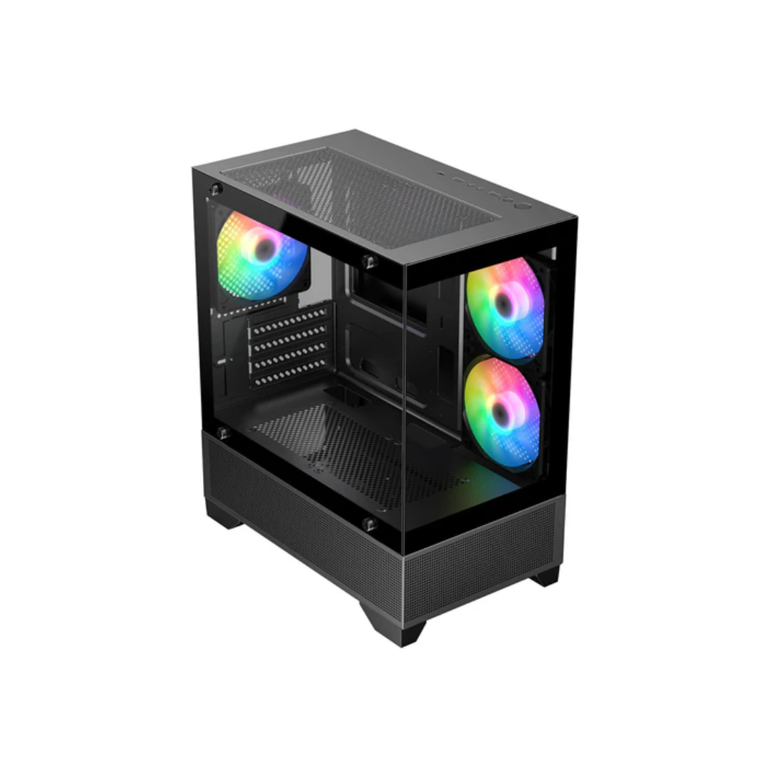 Trendsonic Eris TG Front & Side Panel Micro ATX Case w/ 3*120mm Fan