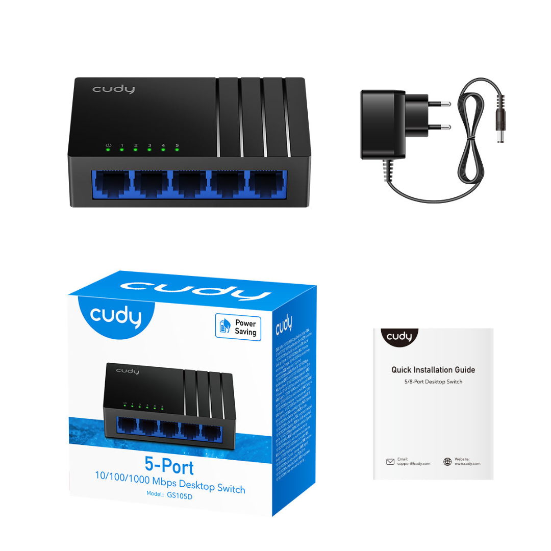Cudy GS105D 5-Port 10/100/1000Mbps Gigabit Desktop Switch