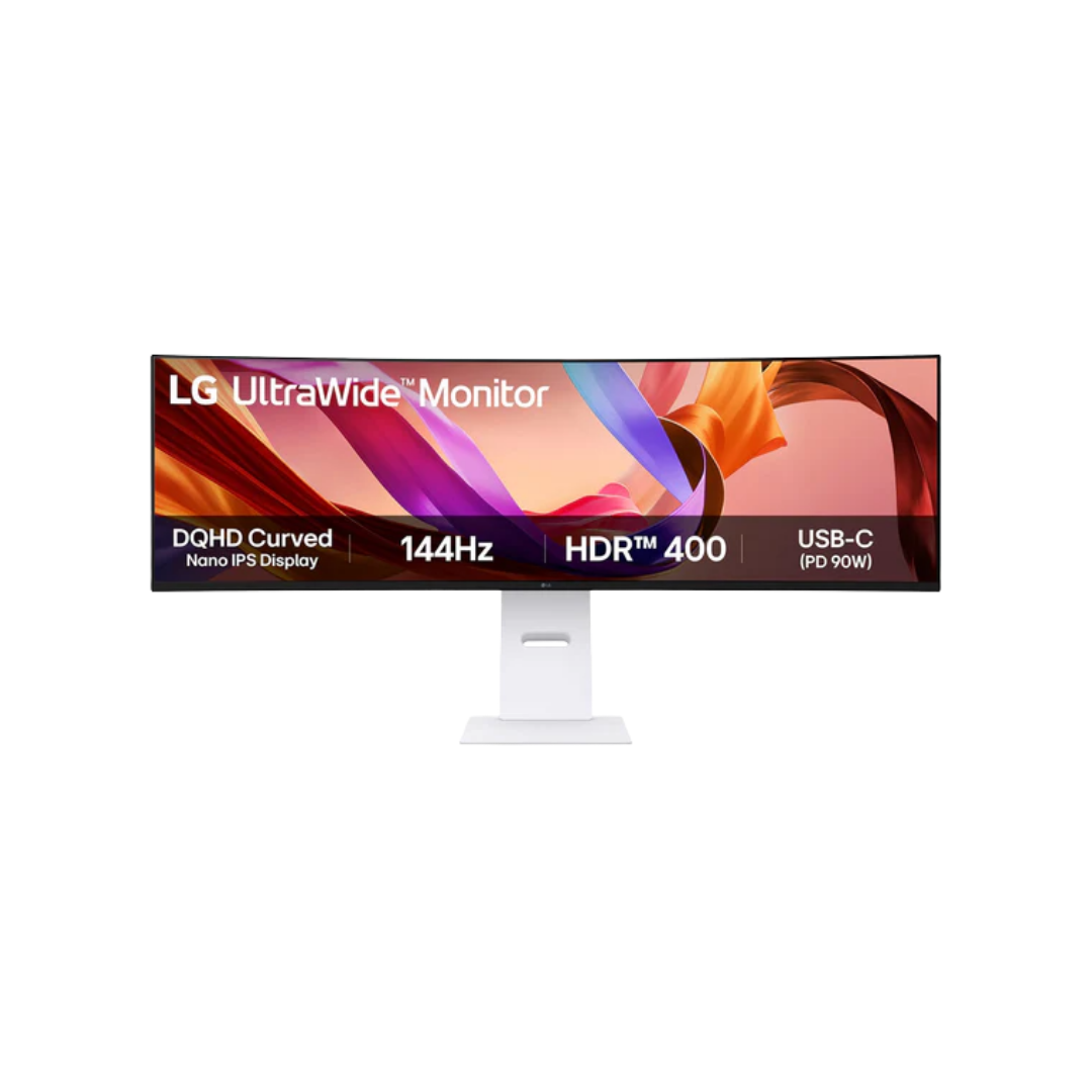 LG Ultrawide 49U950A-W 49" Curved IPS 144Hz DUAL QHD 5120x1440 5ms GtG at Faster Nano Display Monitor With Tilt, Height, Swivel & Pivot Adjustment