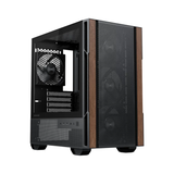 Okinos Cypress 3 Wood Mini-Tower mATX TG Black Gaming PC Case w/ 4x120mm PWM Fans