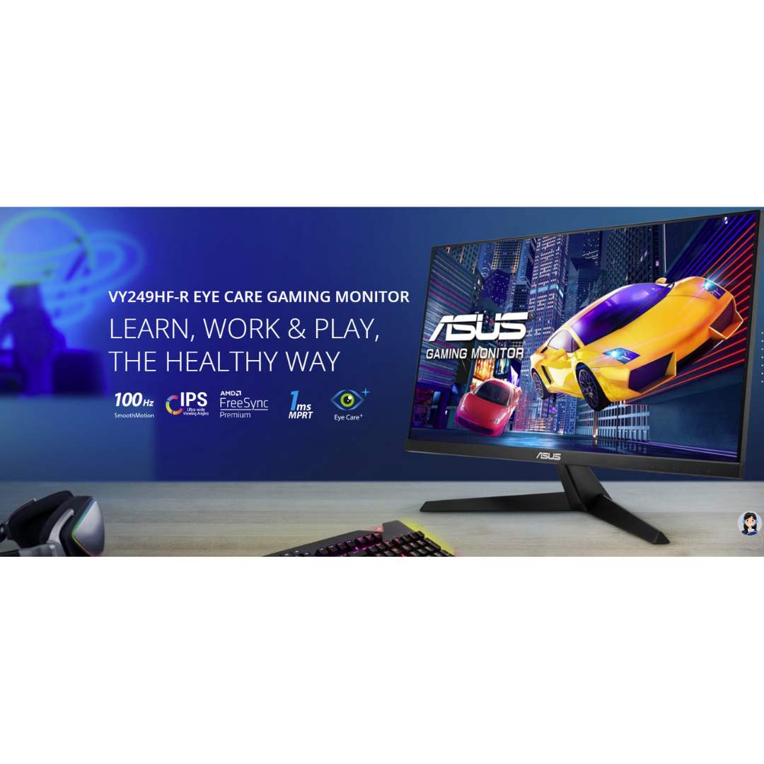 Asus VY249HF-R 24" IPS 100Hz FHD 1ms MPRT Adaptive Sync Eye Care Gaming Monitor