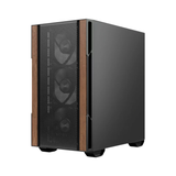 Okinos Cypress 3 Wood Mini-Tower mATX TG Black Gaming PC Case w/ 4x120mm PWM Fans