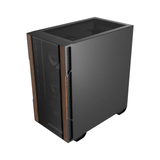 Okinos Cypress 3 Wood Mini-Tower mATX TG Black Gaming PC Case w/ 4x120mm PWM Fans