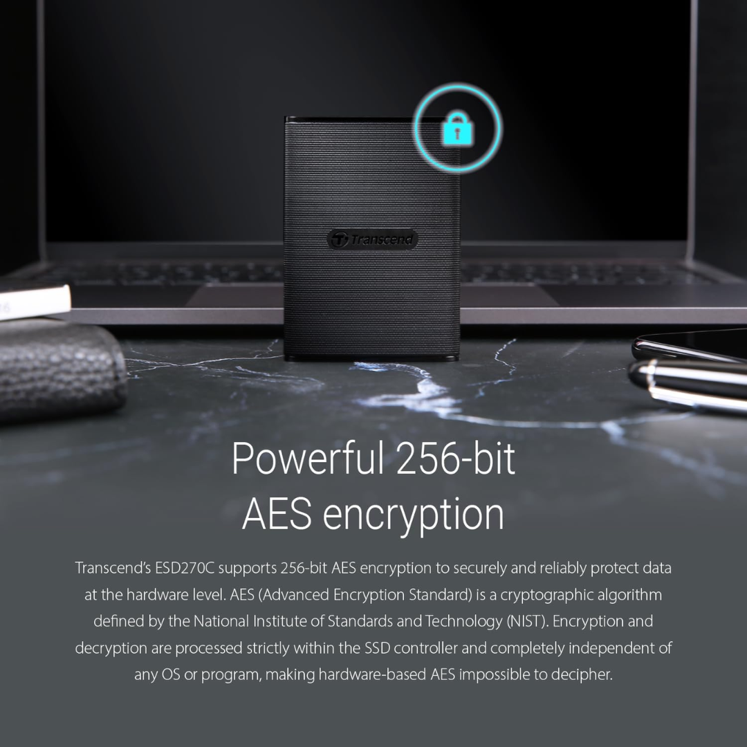 Transcend 1TB USB 3.1 Gen 2 USB Type-C ESD270C Portable Solid State Drive - TS1TESD270C