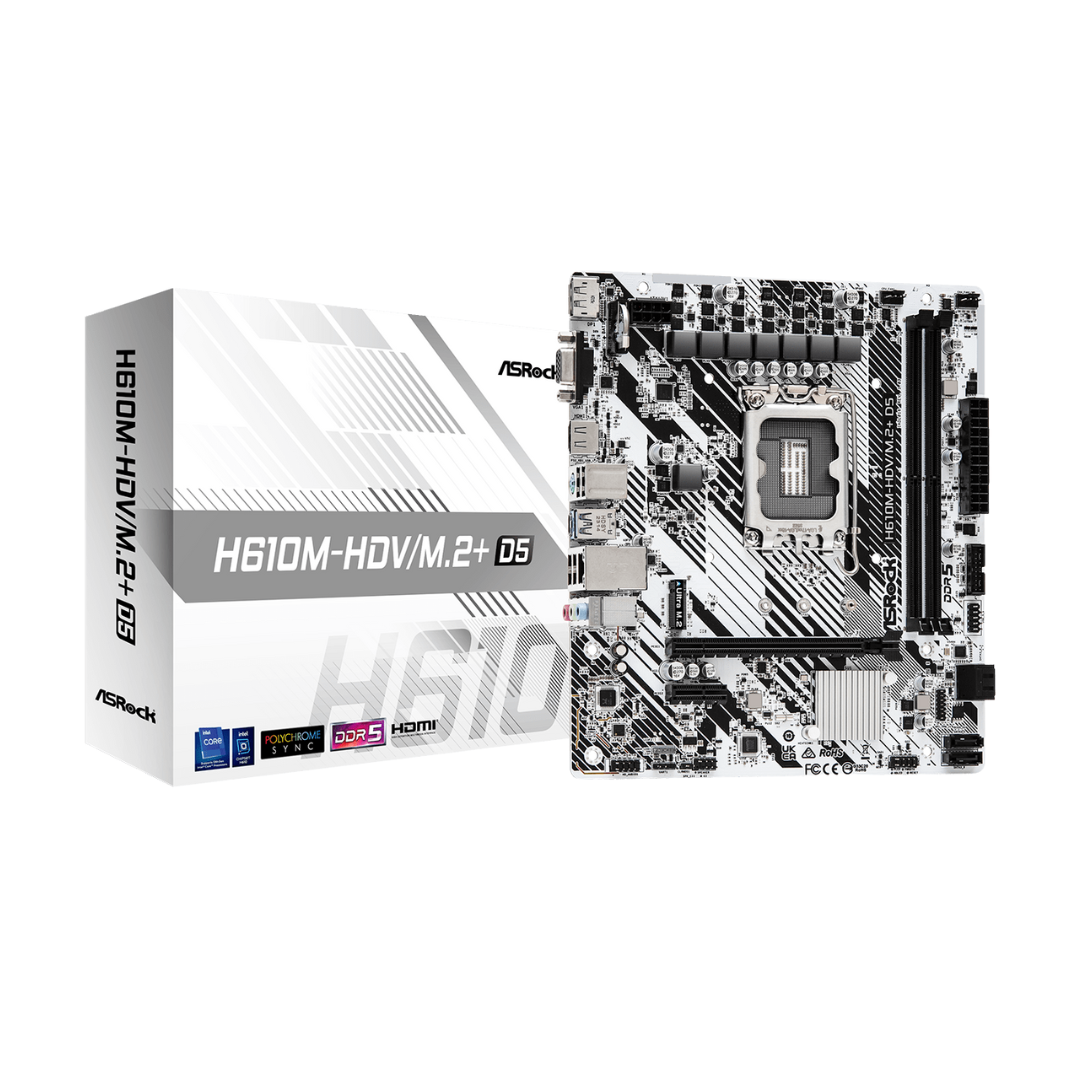 ASRock H610M-HDV/M.2+ White D5 LGA1700 Motherboard