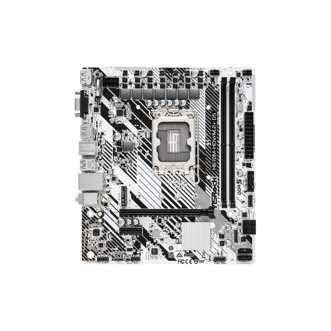 ASRock H610M-HDV/M.2+ White D5 LGA1700 Motherboard