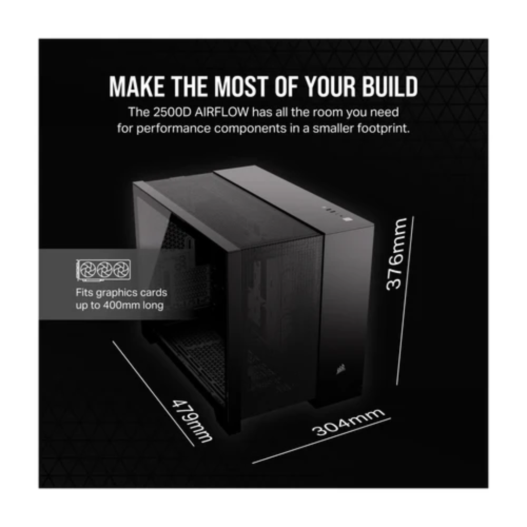 Corsair 2500D Airflow Black Dual Chamber Case CC-9011263-WW