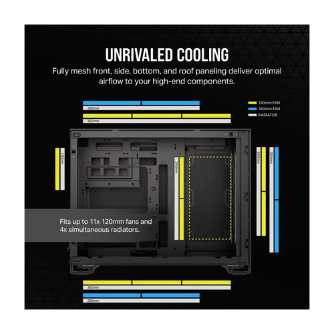 Corsair 2500D Airflow Black Dual Chamber Case CC-9011263-WW