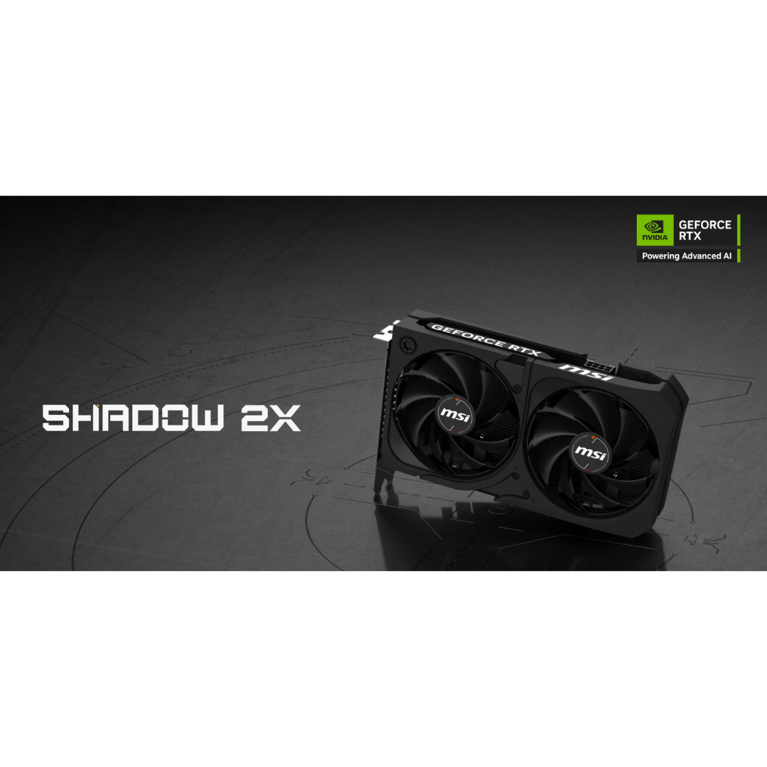 MSI RTX 5050 Shadow 2X OC 8GB GDDR6 Black Dual Fan Graphics Card