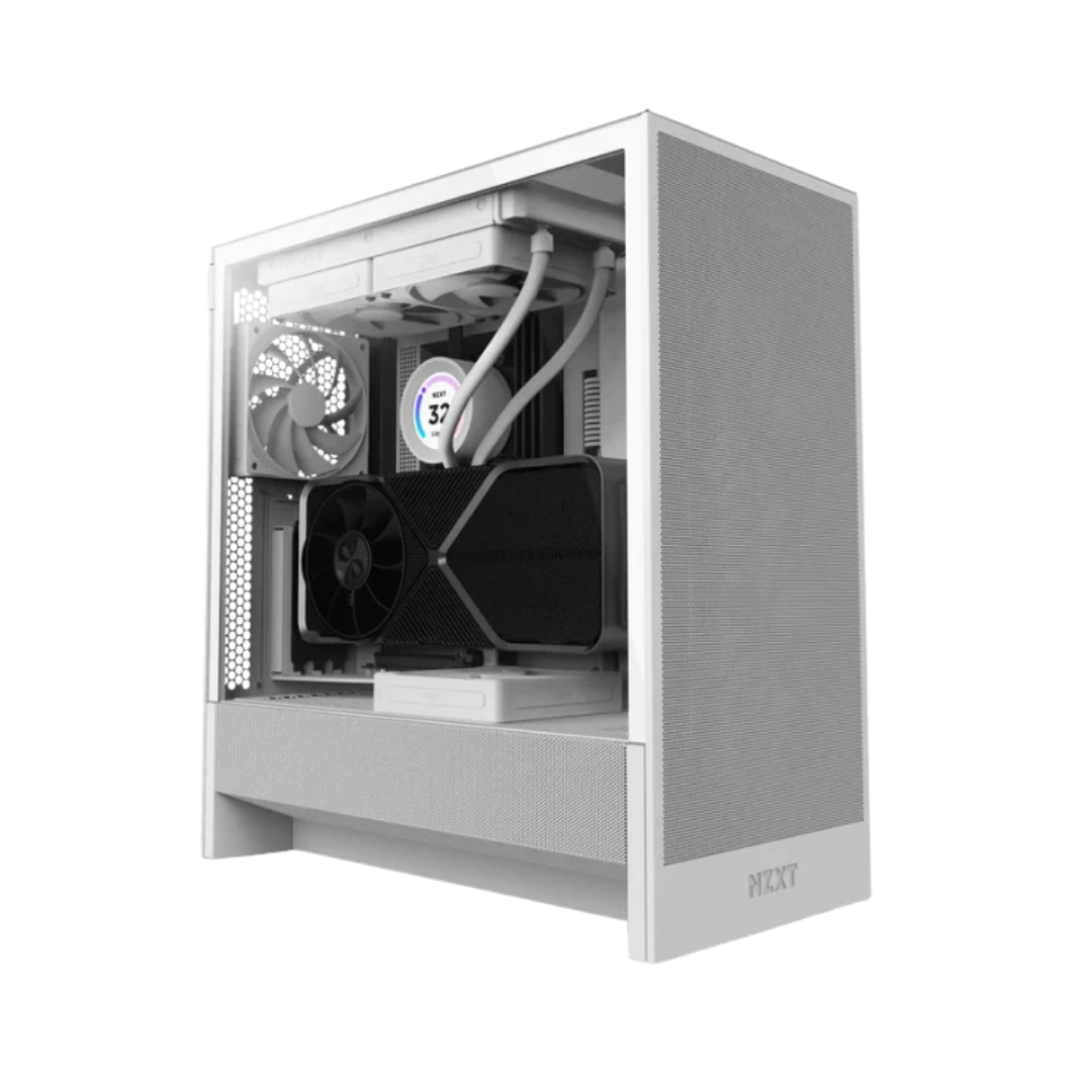 NZXT H5 Flow (2024) Compact ATX Mid-Tower Airflow Case with RGB Fans CC-H52FW-01
