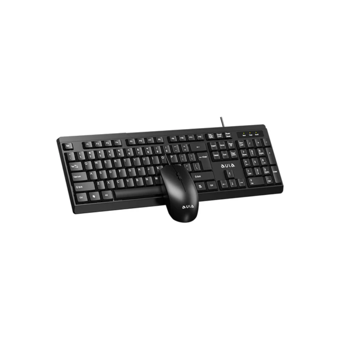 Aula AC101 USB Black Wired Keyboard and Mouse Combo