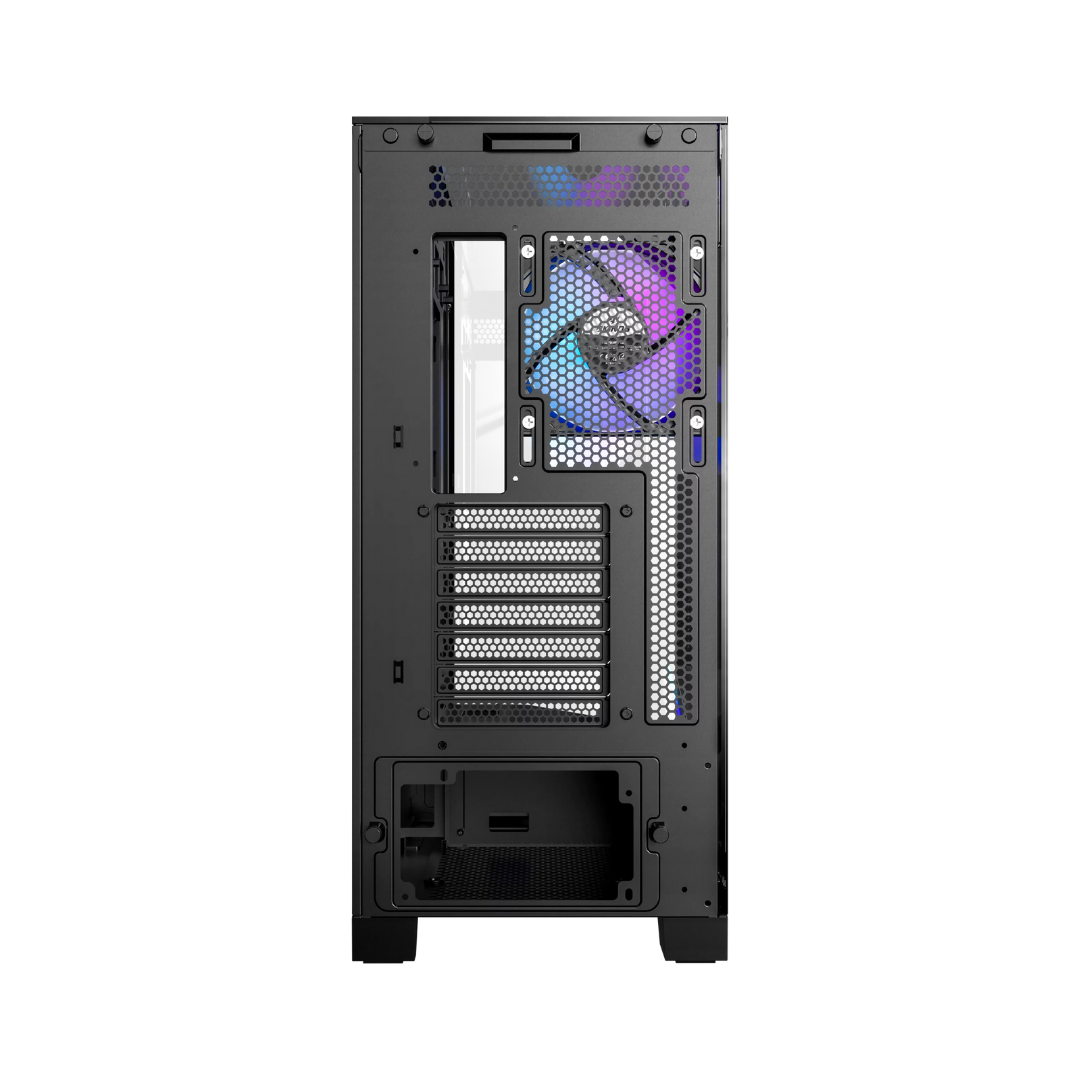 Okinos Aqua 93 Panoramic Mid-Tower ATX TG Gaming PC Case w/ 2x120MM ARGB Fans