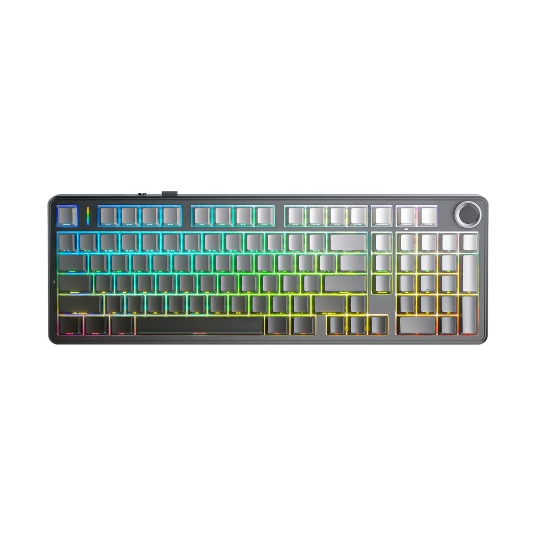 Aula F99 Pro Tri-Mode 96% 100-Key Gasket-Mounted Mechanical Keyboard with Knob (Nimbus Switch V3) (Gradient Gray)