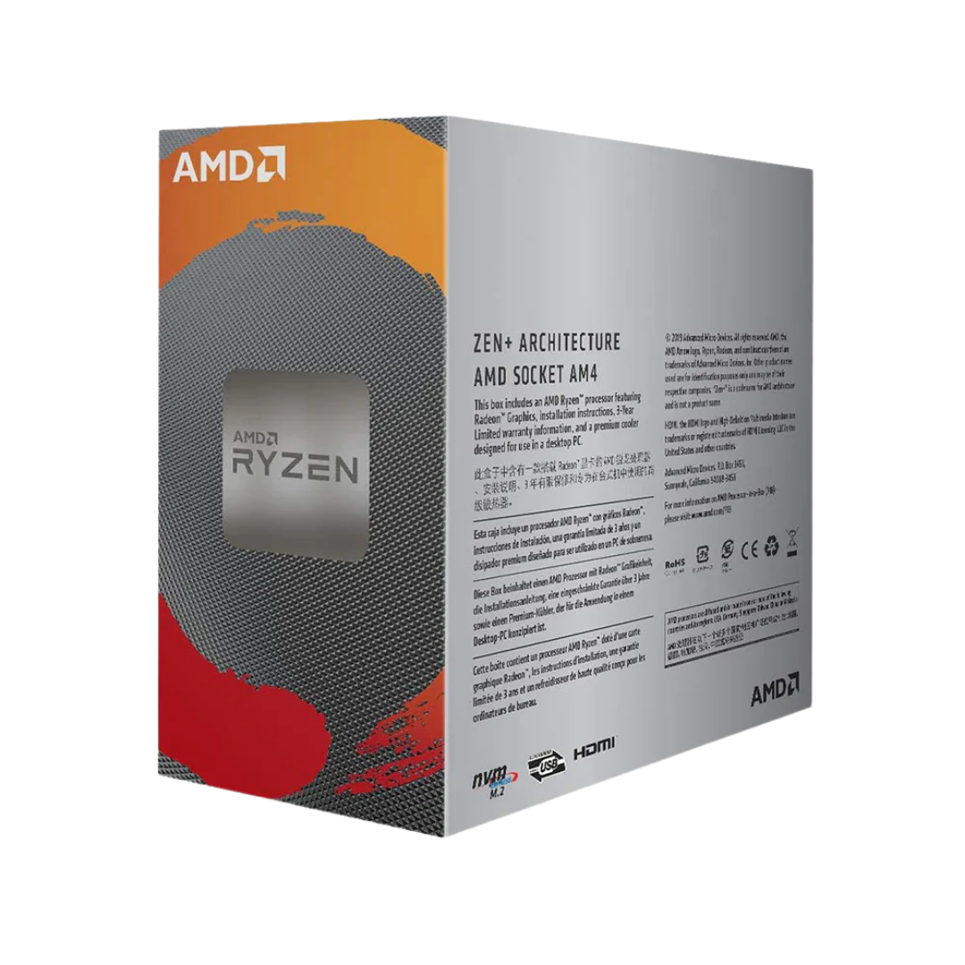 AMD Ryzen 3 3200G Processor 4-Core 4-Thread 3.60-4.0GHz 4mb 65W Boxed