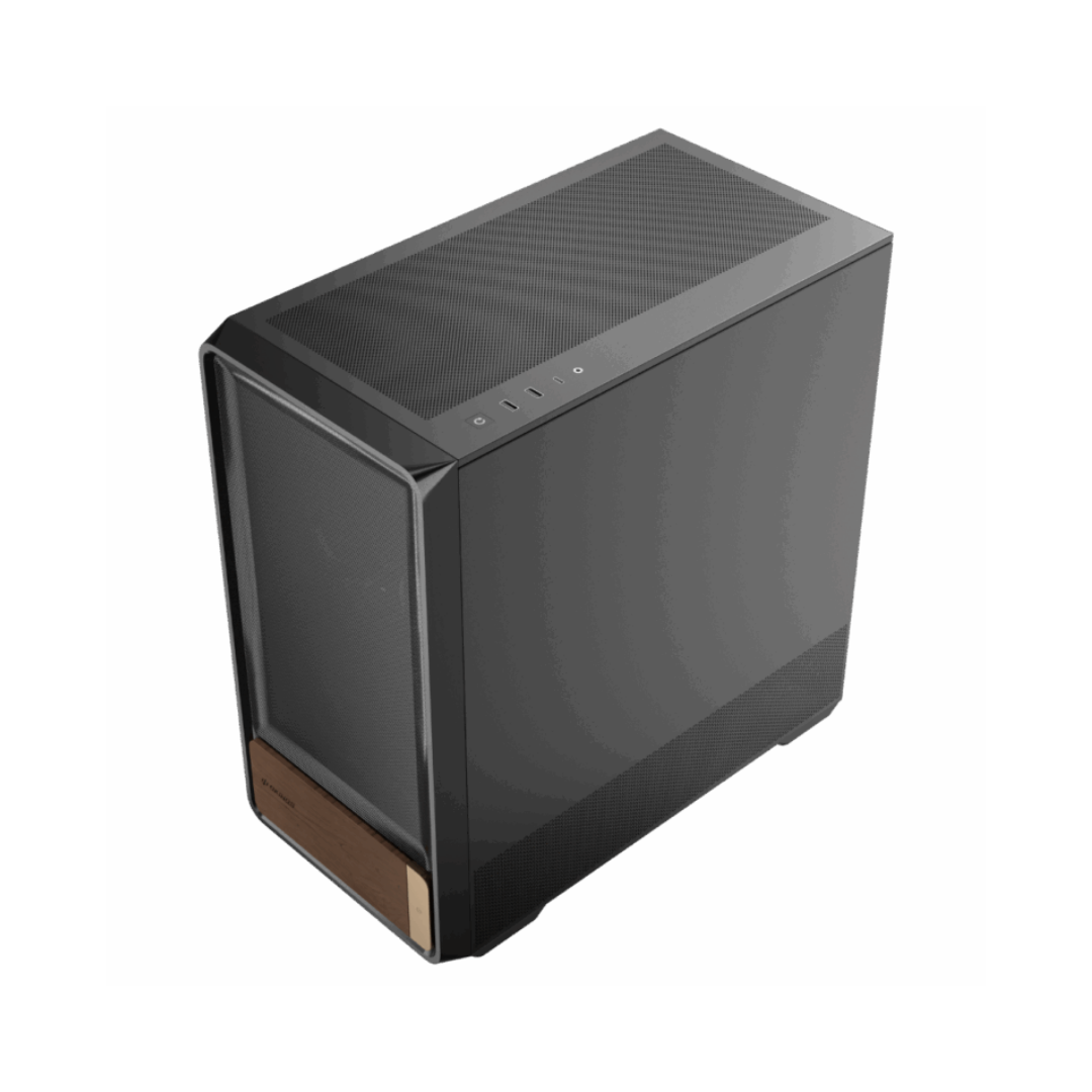 Okinos Air Cross Mid-Tower ATX TG Gaming PC Case w/ 3x140MM Black PWM Fans and 2x120MM ARGB Fans