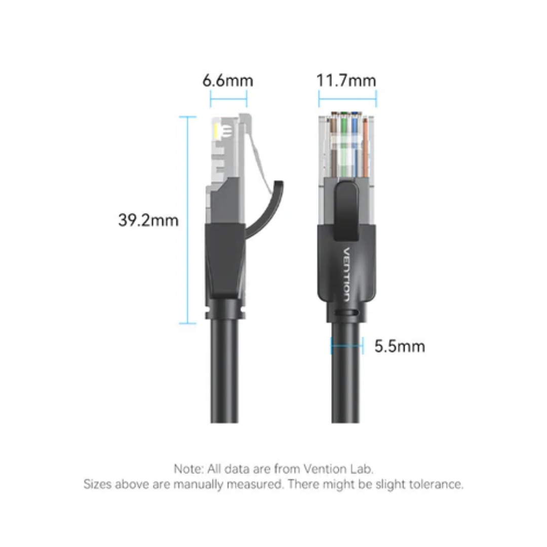 Vention Cat6 UTP Patch Cable - Black ( 1M- IBEBF | 2M - IBEBH )