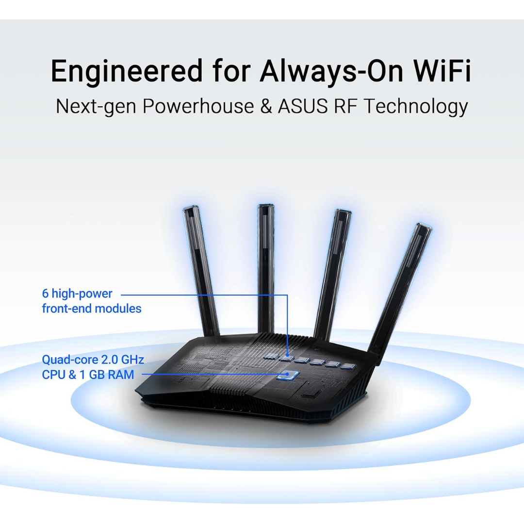 Asus RT-BE82U BE6500 Dual Band WiFi7 Extendable Router