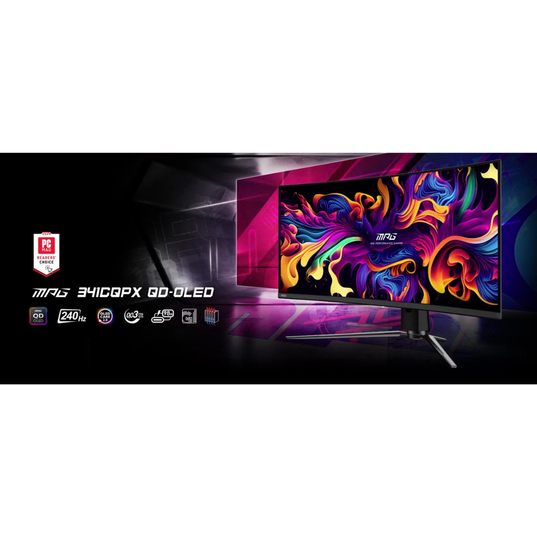 MSI MPG 341CQPX QD-OLED 34" 240Hz UWQHD 3440x1440 0.03ms GTG Curved Gaming Monitor