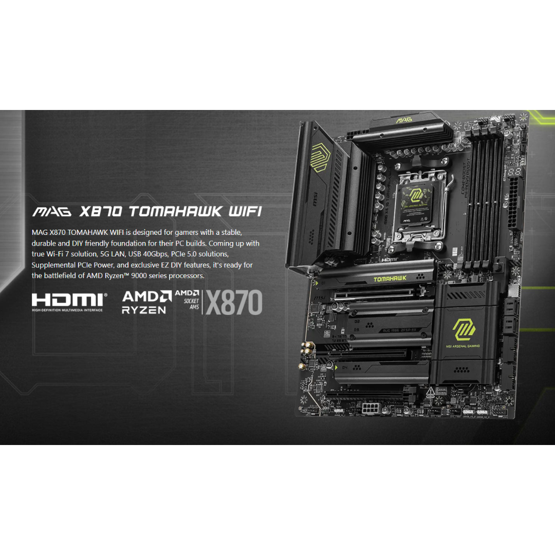 MSI MAG X870 TOMAHAWK WiFi 4*DDR5 (AM5) Motherboard