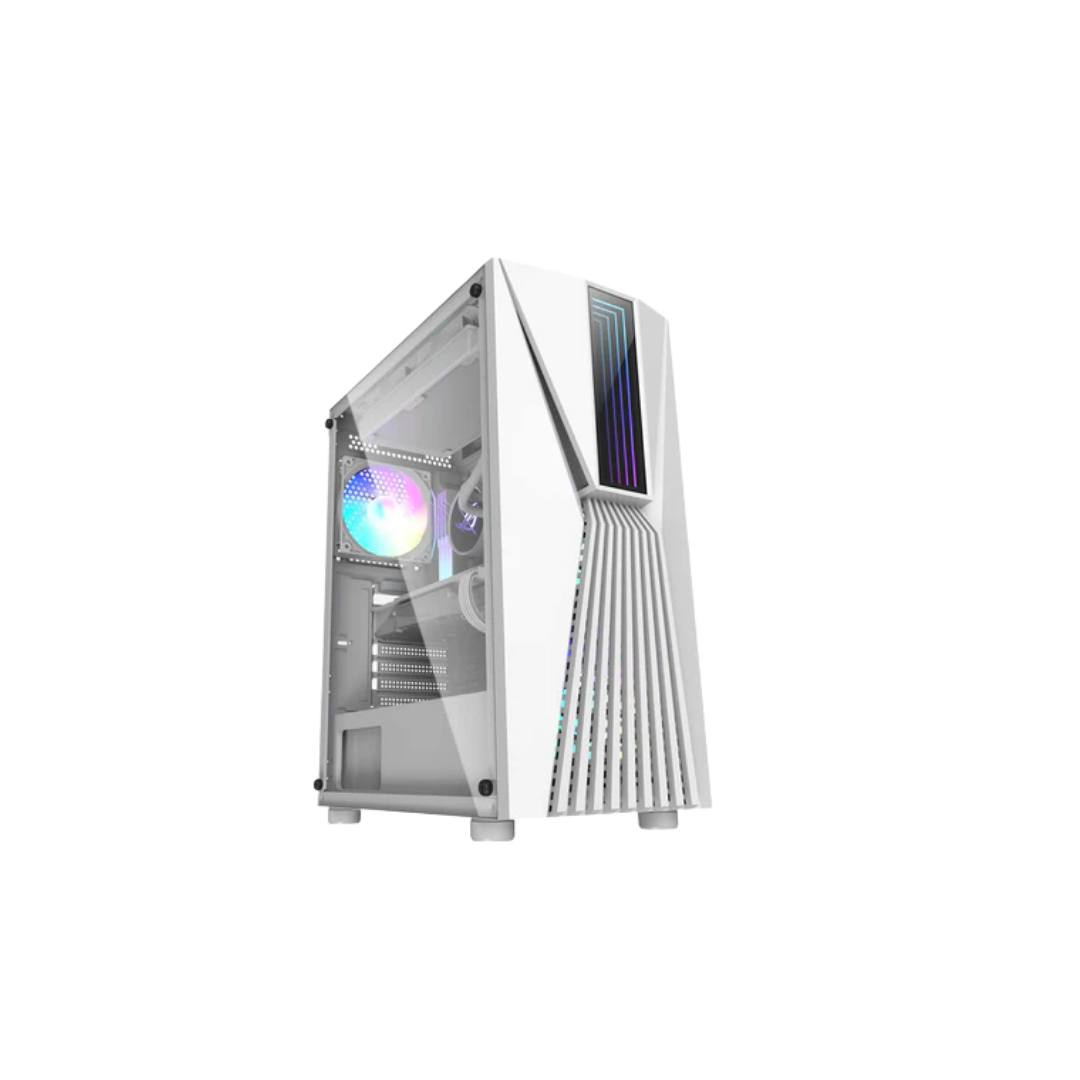 Trendsonic Vesta Tempered Glass Side ATX Gaming Case White