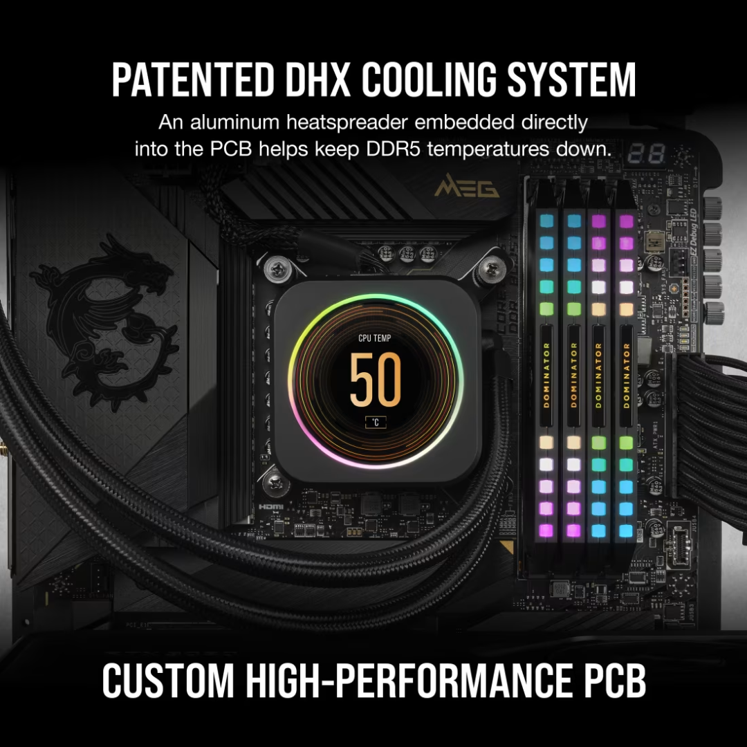 Corsair Dominator Platinum RGB 64GB 32Gx2 DDR5 6000MTs CL30 CMT64GX5M2B6000Z30