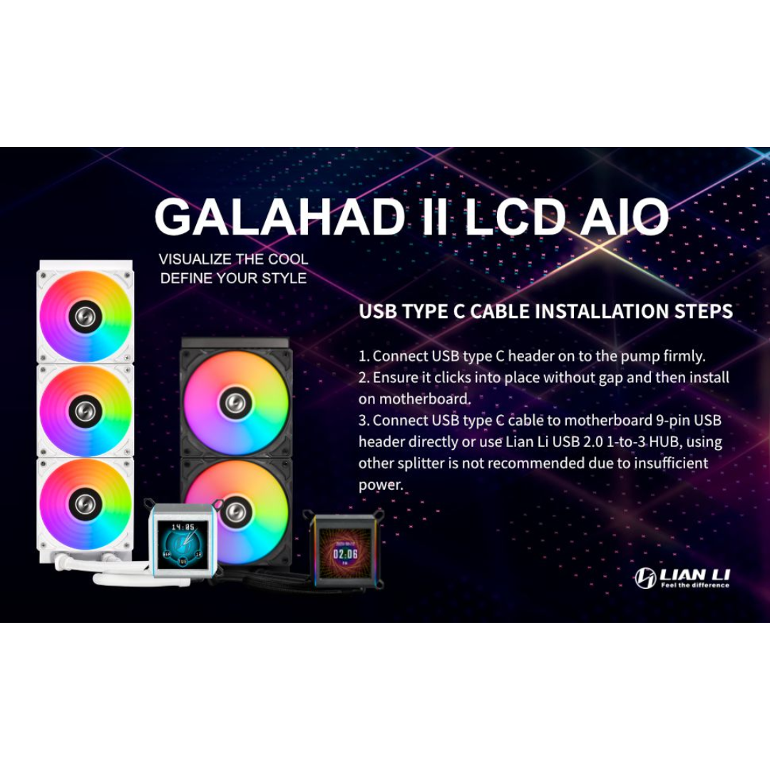 Lian Li Galahad II LCD 360mm White GA2ALCD36INW Liquid / Water Cooling