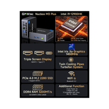 GMKtec M3 Plus NucBox Mini PC (Black) - Intel i9-12900K | 32GB DDR4 | 1TB M.2 | WiFi 6 | 2.5G | Windows 11 Pro