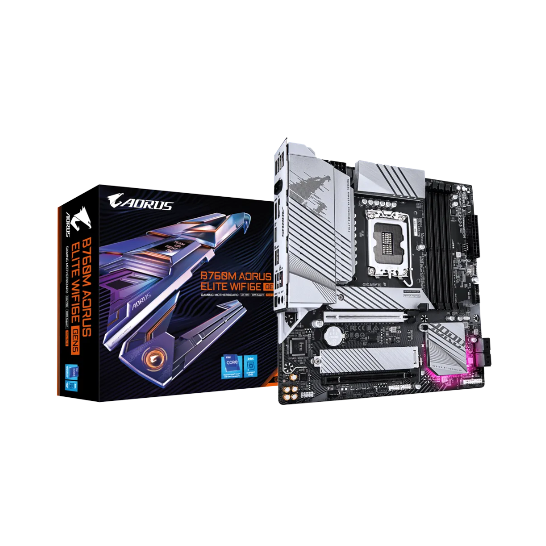Gigabyte B760M Aorus Elite WiFi6E Gen5 DDR5 LGA 1700 Motherboard
