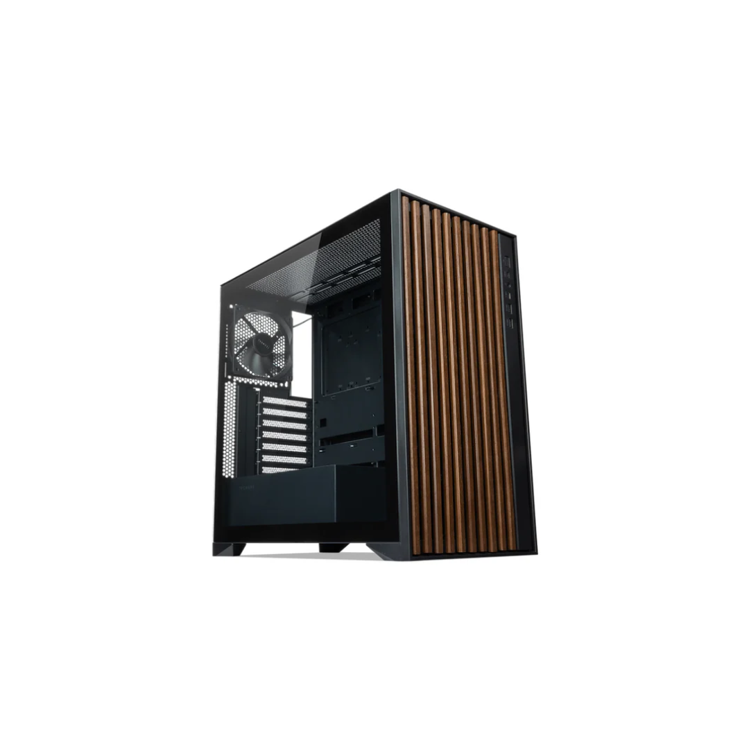 Tecware Timber L Black High Airflow ATX Wood Case TG w/ 4x120mm Fan