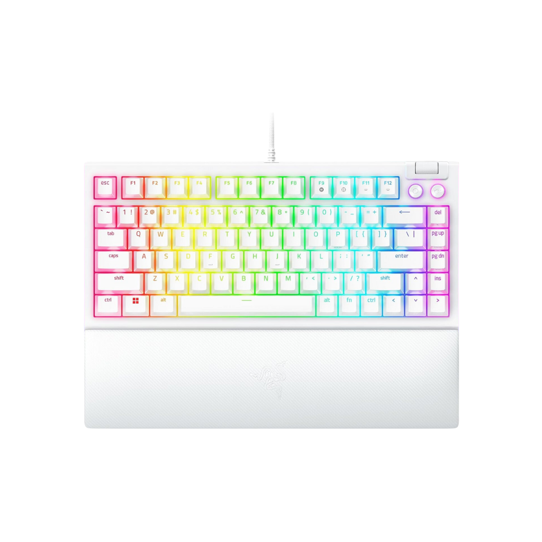 Razer Blackwidow V4 75% White Hot-Swappable Mechanical Gaming Keyboard (Tactile) RZ03-05001700-R3M1