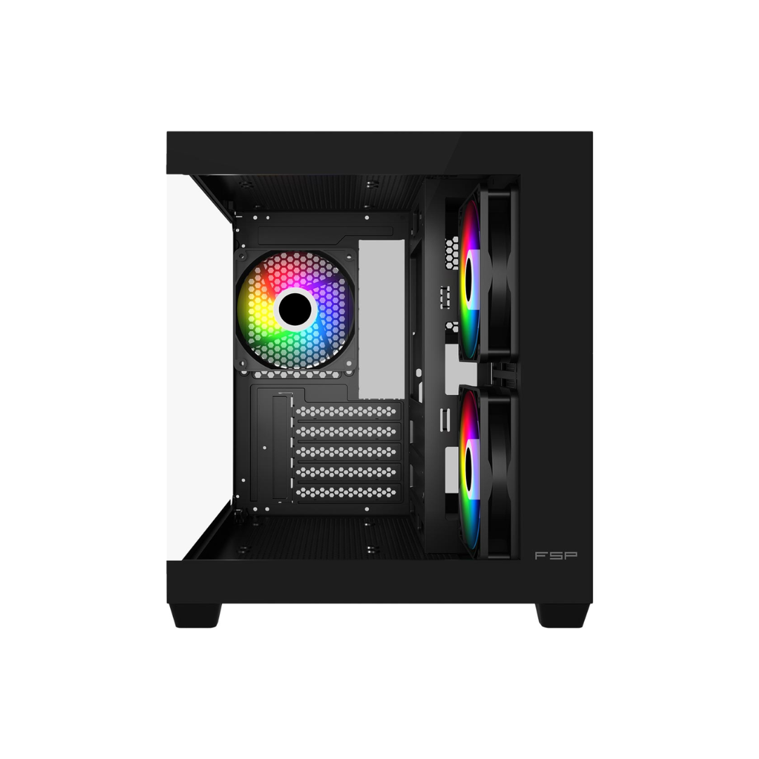 Pc489 FSP S140-BA aRGB Black mATX Gaming PC Case – DynaQuest PC