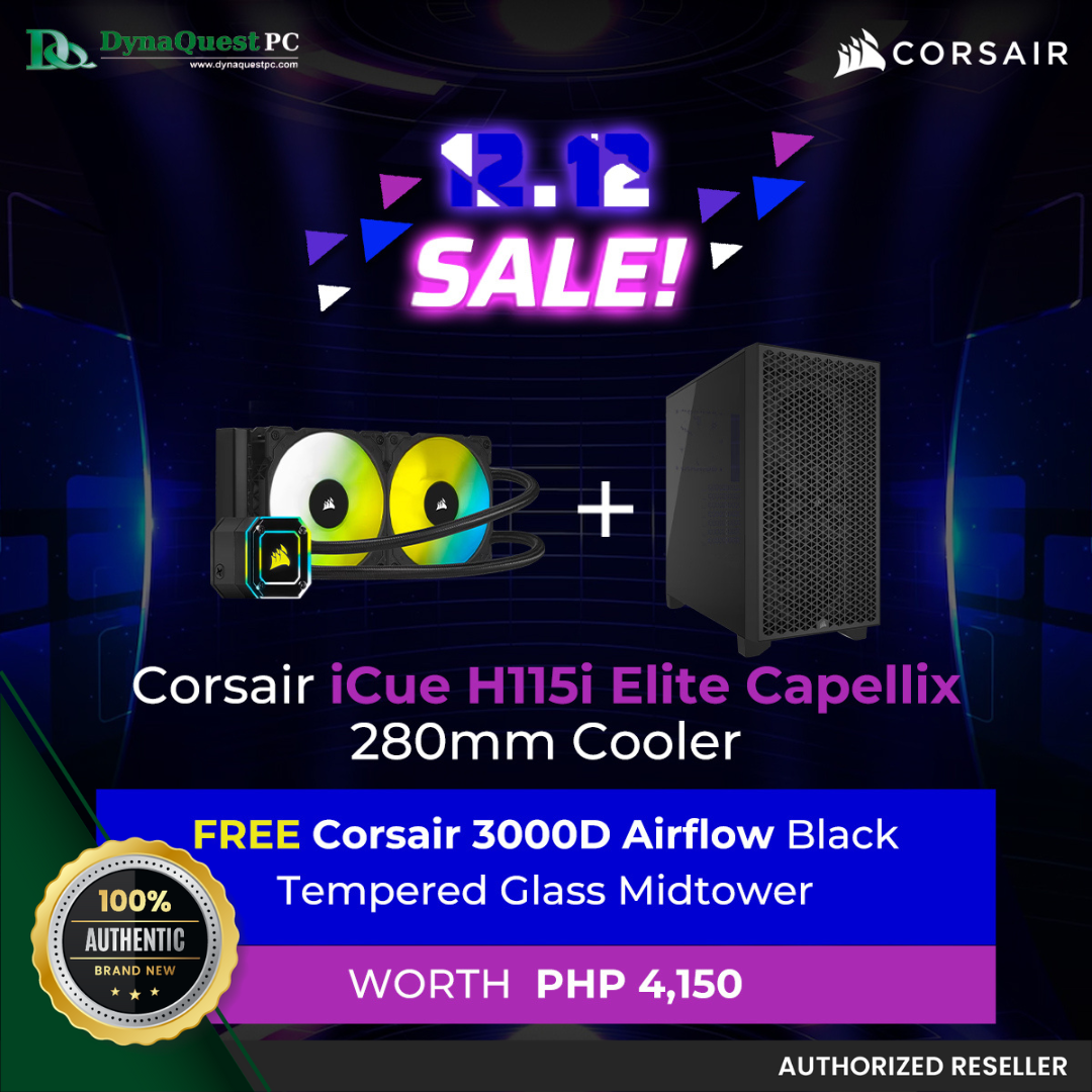 Corsair iCue H115i Elite Capellix 280mm Cooler + Corsair 3000D Airflow Black TG Midtower Case