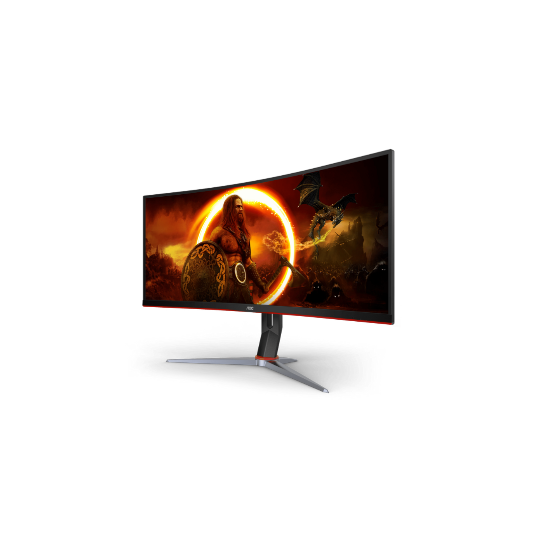 AOC CU34G2XP 34" WQHD (3440x1440) 180Hz 1ms MPRT/ 1ms GtG AdaptiveSync DisplayHDR 400 VA Curved Gaming Monitor (Black/Red)