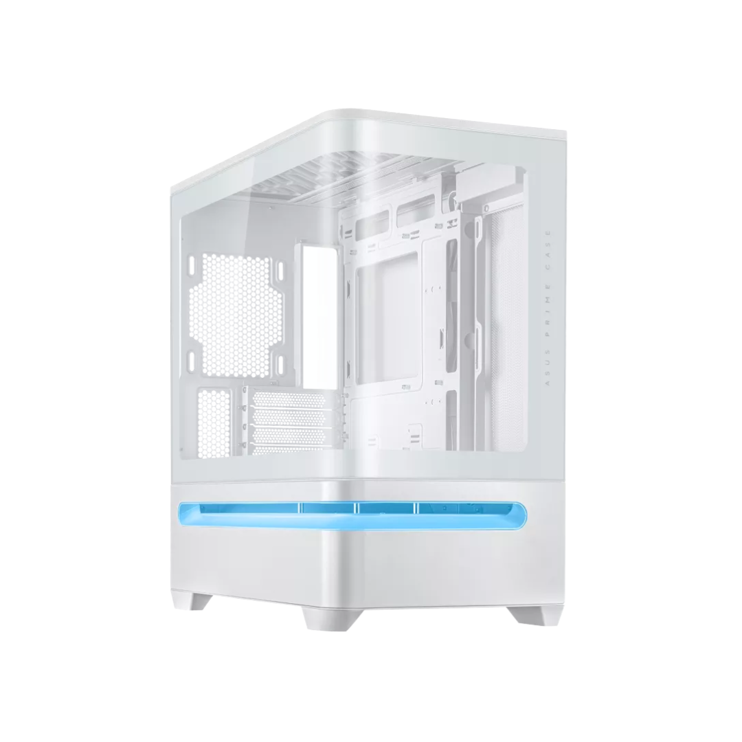 Asus Prime AP202 White Air Floating mATX Curved Glass Panel Panoramic PC Case