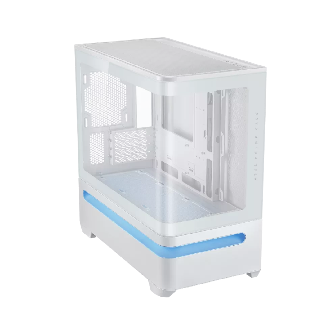 Asus Prime AP202 White Air Floating mATX Curved Glass Panel Panoramic PC Case