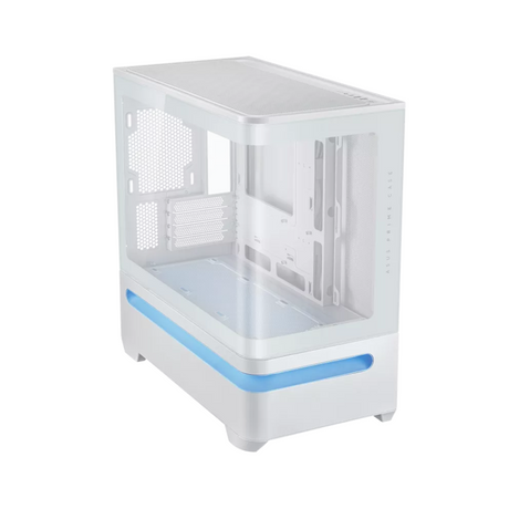 Asus Prime AP202 White Air Floating mATX Curved Glass Panel Panoramic PC Case