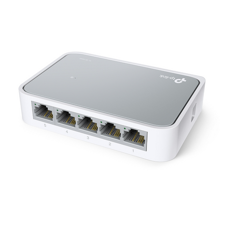 TP-Link TL-SF1005D 5-Port 10/100Mbps Plug and Play Green Ethernet Technology Desktop Switch