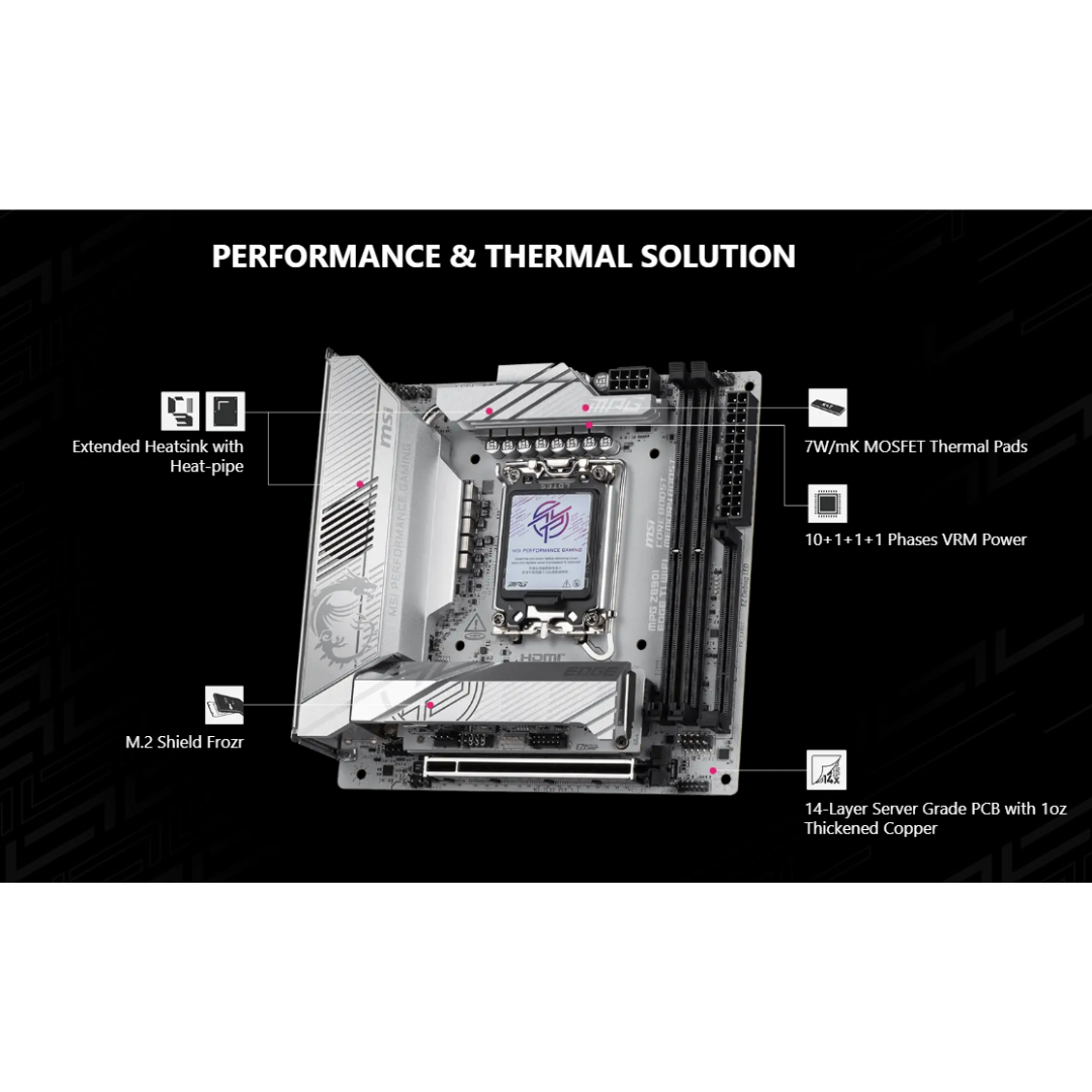 MSI MPG Z890I Edge Ti WiFi 2*D5 ITX WiFi7 LGA1851 Motherboard